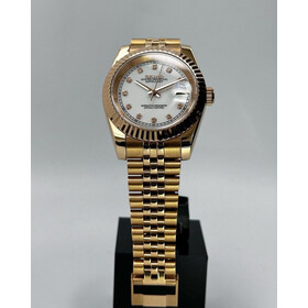 Custom Seiko Mod • Rose Gold Glossy White Diamond DateJust • 39mm